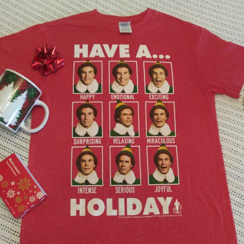 🎥🎁"Elf"the movie Will Ferrell Tee🎁🎥